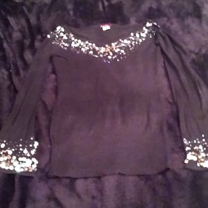 San Joy cotton sweater w/sequins